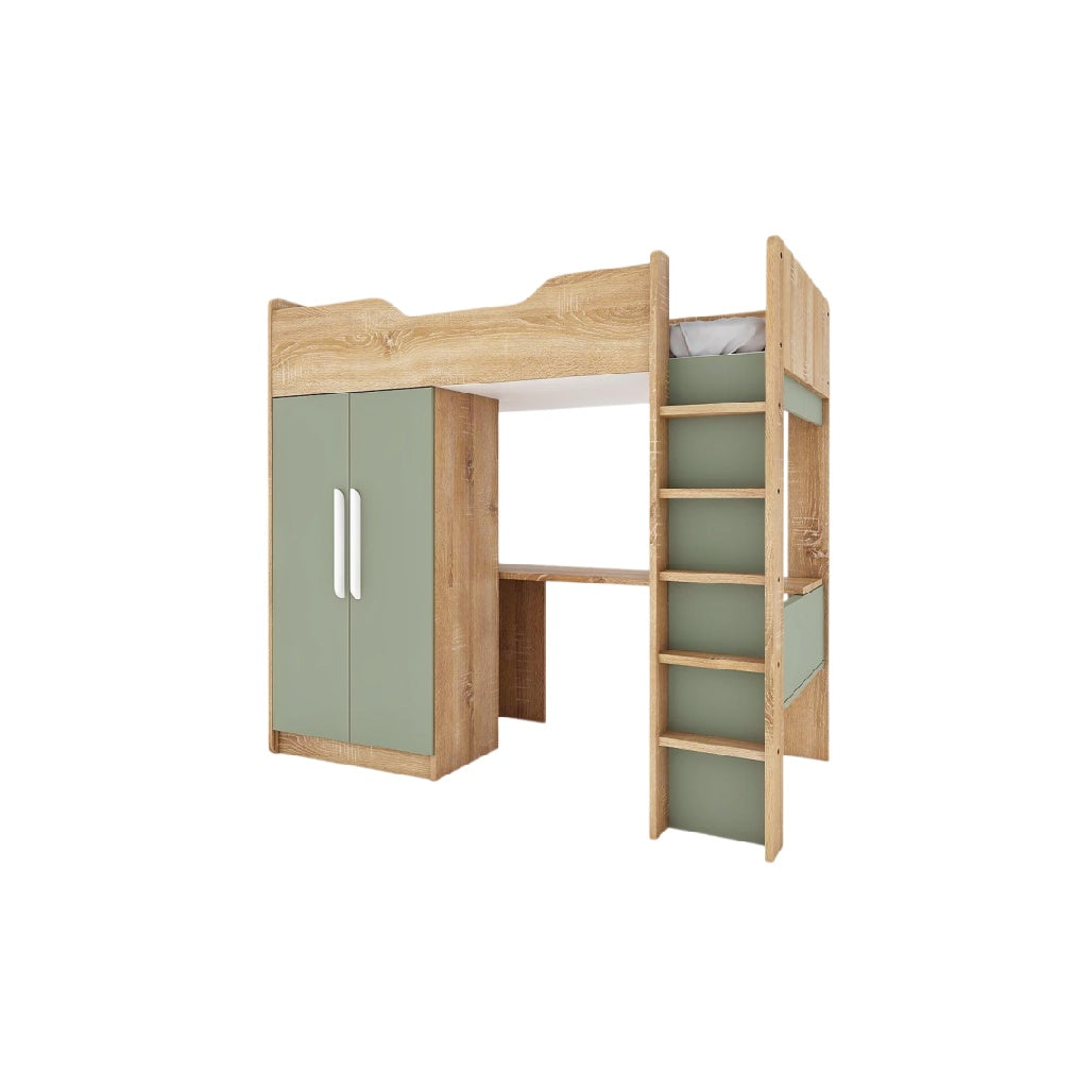 **Technische titel in het Nederlands: Hangend bed met opslagruimte en ladder**