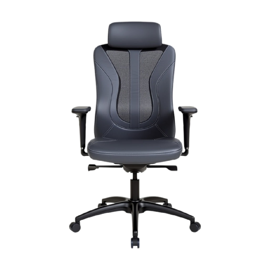 **Ergonomische bureaustoel met verstelbare onderdelen en ademend mesh**